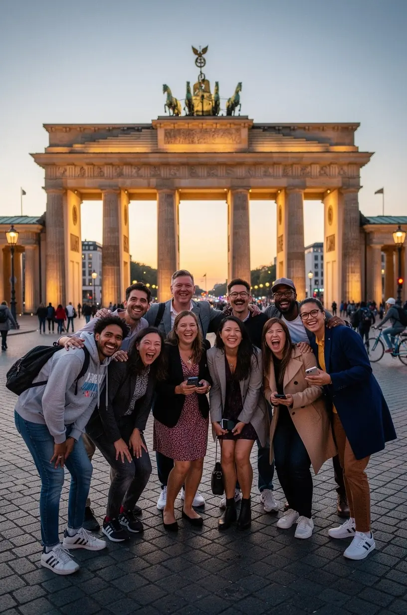 Beratungssituation zwischen Reiseplaner und Kunde bei der Offline-Erstellung einer Deutschlandreise.